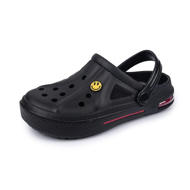 Women Sandals Summer Hole Shoes Rubber Clogs Garden Shoes Black Beach Flat Sandals Garden Shoes Sandals Lightweight Slip On Classic Adjustable Outdoor Walking Clogs