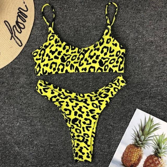 Neon Yellow Green Swimsuit Women Push Up Padded Micro Bikini Summer Beach Bathing Suit Beach Swimwear  Women's Scoop Neck Cut Out Front Lace Up Back High Cut One Piece Swimsuit