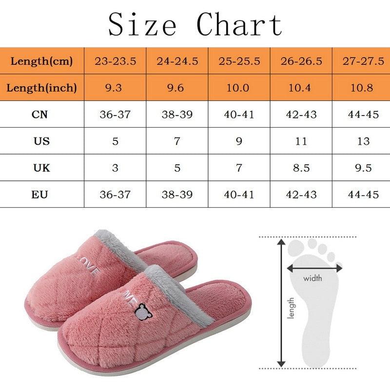 Women Winter Warm Fur Slippers Mens House Shoes Comfort Flat Heel Home Indoor Bedroom Warm Soft Cozy Fleece Lining House Slippers Memory Foam Slippers Winter Bedroom Shoes