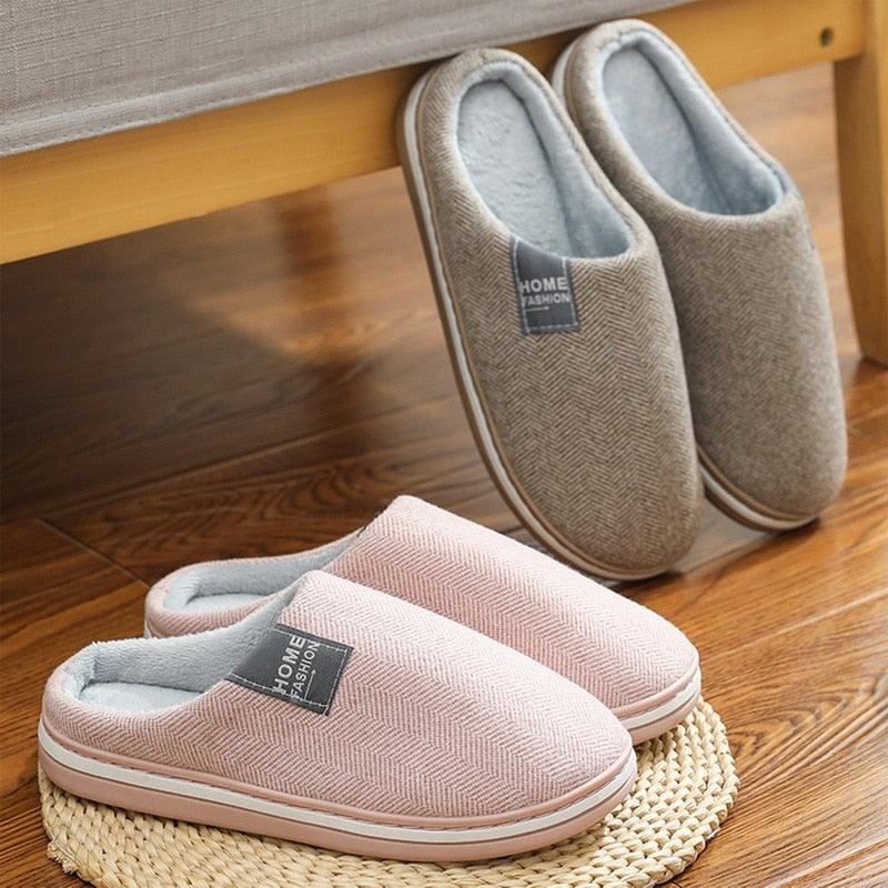 Women Winter Warm Fur Slippers Mens House Shoes Comfort Flat Heel Home Indoor Bedroom Warm Soft Cozy Fleece Lining House Slippers Memory Foam Slippers Winter Bedroom Shoes