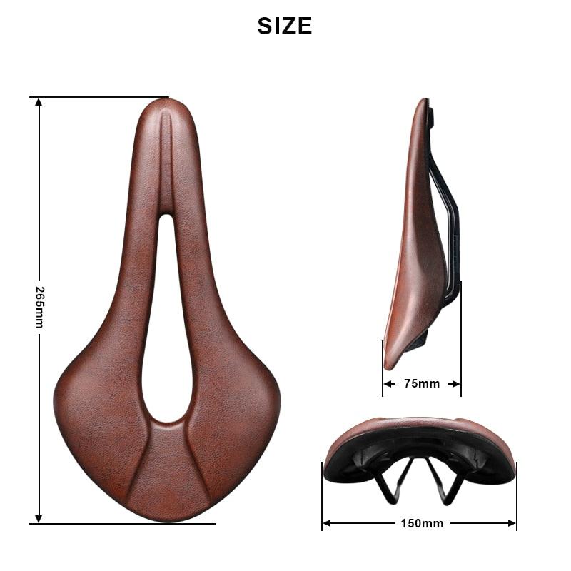 Bike Saddle Hollow Bicycle Cushion One-Piece PU Leather Soft Comfortable Seat For Men Women Road Mountain Cycling Saddles Bicycle Seat Waterproof Comfortable Road Bike Saddle Memory Foam Padded Replacement For Road Bikes