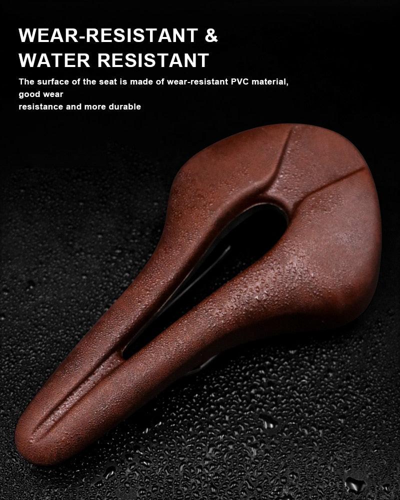 Bike Saddle Hollow Bicycle Cushion One-Piece PU Leather Soft Comfortable Seat For Men Women Road Mountain Cycling Saddles Bicycle Seat Waterproof Comfortable Road Bike Saddle Memory Foam Padded Replacement For Road Bikes