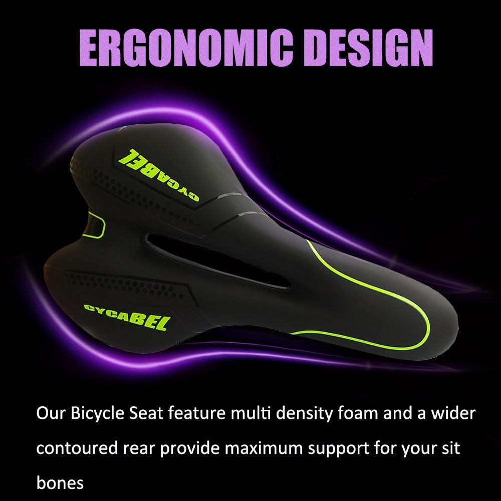 New Bicycle Saddle Seat Saddle Gel Pad Cushion Bicycle Hollow Saddle Road Mountain Bike Seat Comfort Exercise Bicycle Saddle Replacement For Women Men Wide Bike Seat With Dual Shock Absorbing Ball Compatible With Mountain Bike Road Bicycle