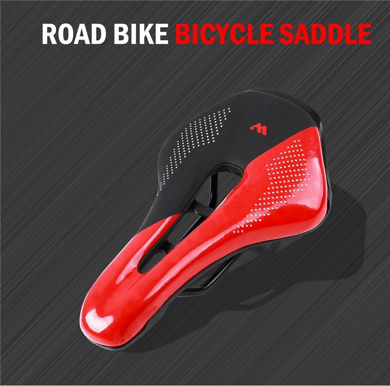 Leather Bike Saddle Mountain Road Bike Seat Leather Saddle Comfort Cushion Breathable Replacement Soft Padded Bicycle Seat With Shock Absorbing Waterproof Universal Leather Saddle