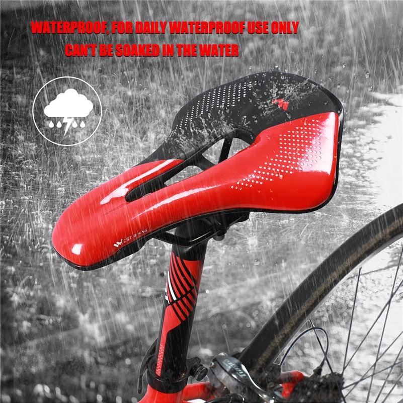 Leather Bike Saddle Mountain Road Bike Seat Leather Saddle Comfort Cushion Breathable Replacement Soft Padded Bicycle Seat With Shock Absorbing Waterproof Universal Leather Saddle