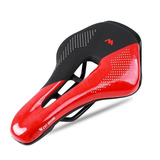 Leather Bike Saddle Mountain Road Bike Seat Leather Saddle Comfort Cushion Breathable Replacement Soft Padded Bicycle Seat With Shock Absorbing Waterproof Universal Leather Saddle