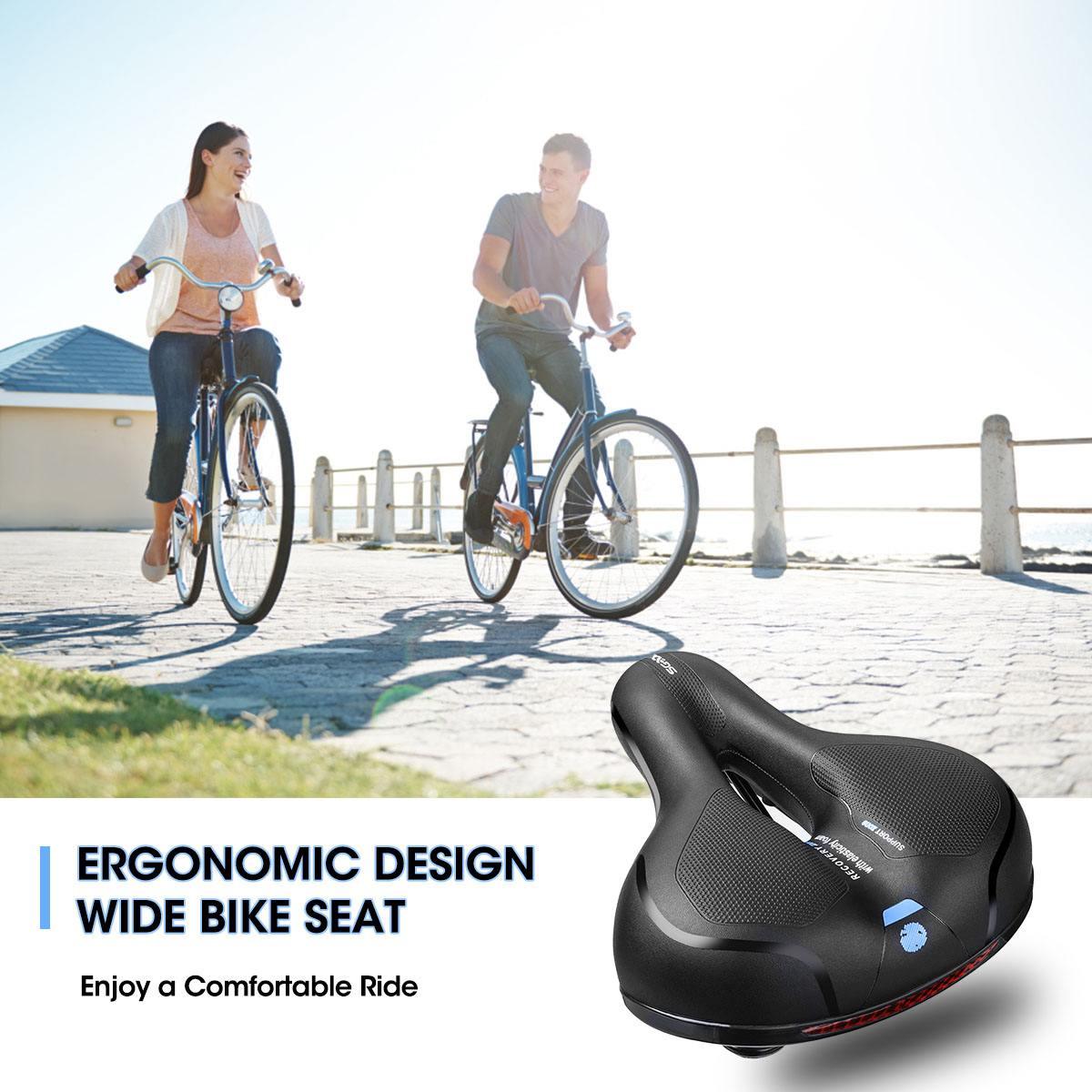 Unisex Soft Rubber Bike Saddle Dual Shock Absorbing Mountain Bicycle Cushion Pad Breathable Comfortable Bike Seat Cushion Bicycle Seat For Men Women With Dual Shock Absorbing Ball Memory Foam Waterproof Wide Bicycle Saddle Fit