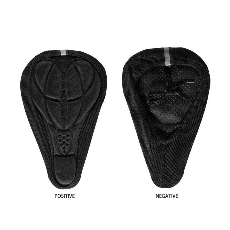 Comfortable Mountain Bike 3D Saddle Cover Thick Breathable Ultra Soft Bicycle Saddles Silicone Sponge Bike Seat Cushion Bicycle Exercise Bike Seat Pad Comfort Road Bicycle Seat Covers Spin Bike Cycling Seat Cushions Indoor Outdoor Saddle For Men