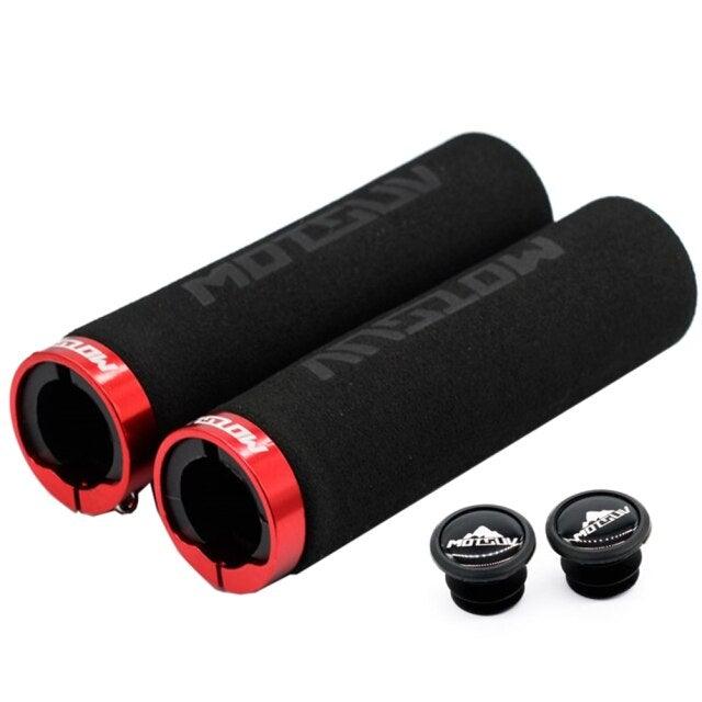 Bicycle Handlebar Cover Silicone Non Slip Bike Handle End Grips Bicycle Parts Soft Sponge Non-Slip Bicycle Handle With End Holding Shock Resistance Absorbent Comfortable Bike Accessories