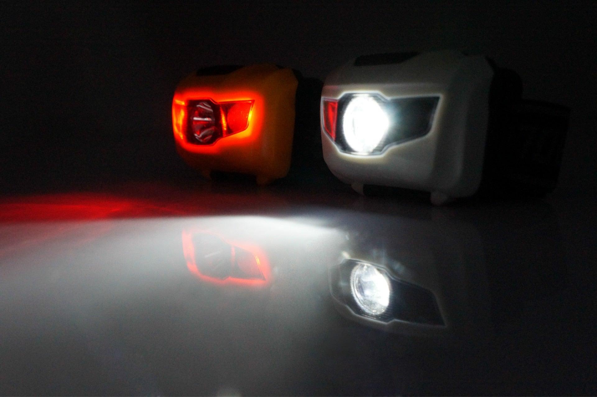 Bicycle Lamp Headlight White Light Headlight Red Light Night Running Hiking Fishing Camping Outdoor Light Adjustable Strap Water Resistant Great For Running Camping Hiking And More