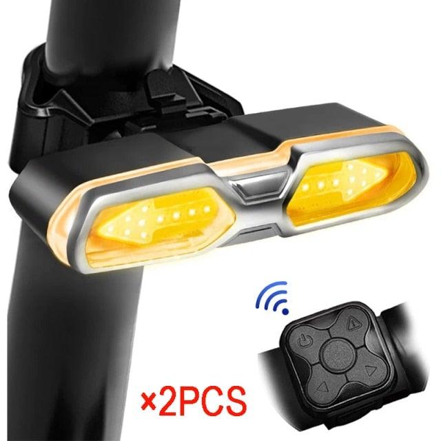 Turn Signals For Bicycle Light Bicycle Taillight Led Light With USB Charging Bicycle Lighting Safety Warning Brake Light Remote Control Bike Rear Light Back USB Rechargeable Safety Warning Cycling Light Fits On Any Road Bicycle