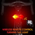 Rechargeable Bike Tail Light Turn Signals Wireless Remote Control Mountain Smart Bike Taillight Waterproof Bicycle Flashing Ultra Bright Bike Light USB LED Bicycle Rear Light Waterproof Light 5 Light Mode Headlights