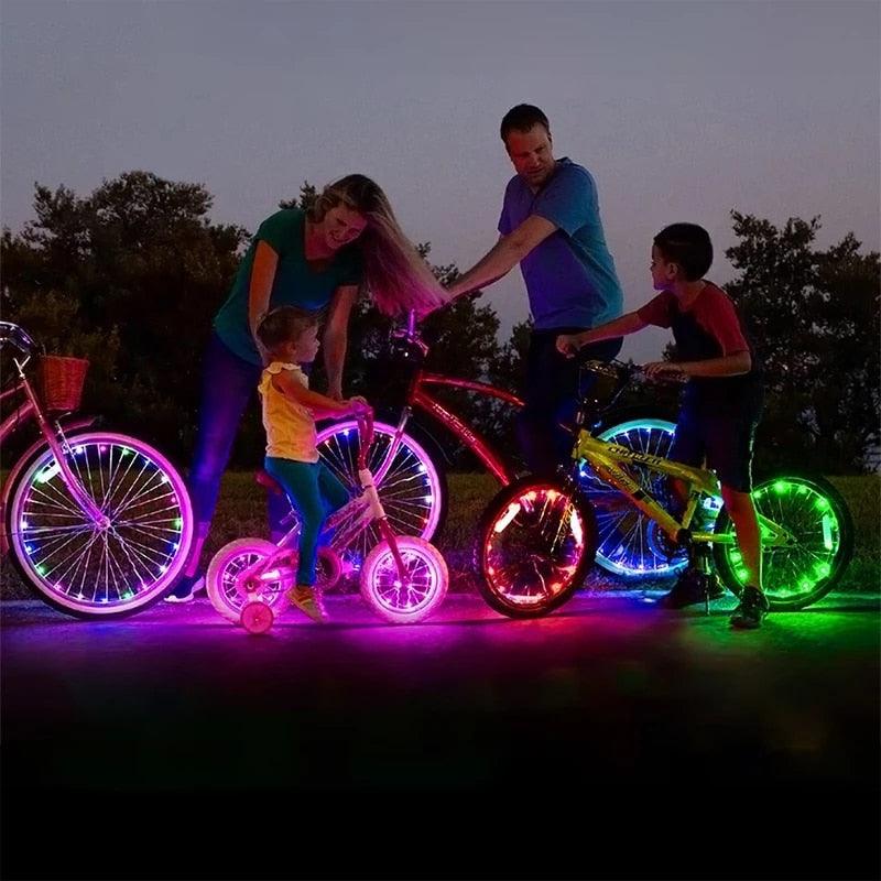 Waterproof LED Bike Wheel Light  Bicycle Spoke Light Bicycle Tire Light Strips Cycling Safety Warning Lamp Bike Wheel Lights  Safety Warning Tire Strip Light For Night Riding Glow Light Fun Safety Light Bike Accessories For Kids