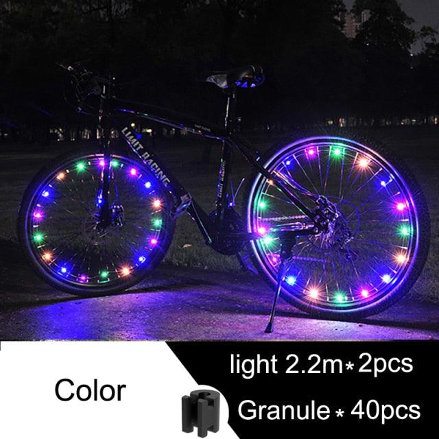 Waterproof LED Bike Wheel Light  Bicycle Spoke Light Bicycle Tire Light Strips Cycling Safety Warning Lamp Bike Wheel Lights  Safety Warning Tire Strip Light For Night Riding Glow Light Fun Safety Light Bike Accessories For Kids