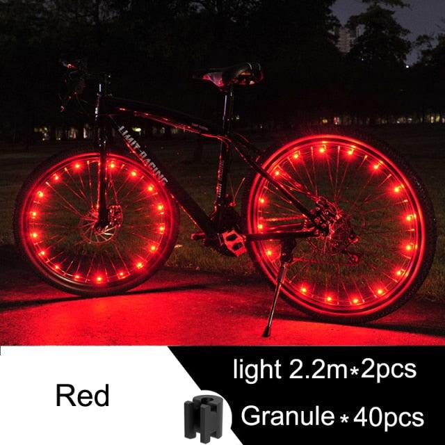 Waterproof LED Bike Wheel Light  Bicycle Spoke Light Bicycle Tire Light Strips Cycling Safety Warning Lamp Bike Wheel Lights  Safety Warning Tire Strip Light For Night Riding Glow Light Fun Safety Light Bike Accessories For Kids