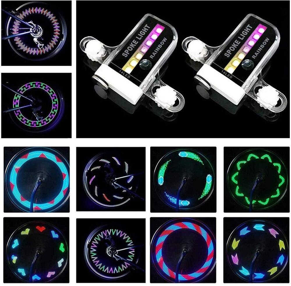 1PC Bike Spoke Light Mini LED Bicycle Wheel Decorative Tire Valve Caps Lamp Cycling Warning Lights LED Bicycle Wheel Lights Neon Flashing Lamp Glow In The Dark Cool Safe Accessories