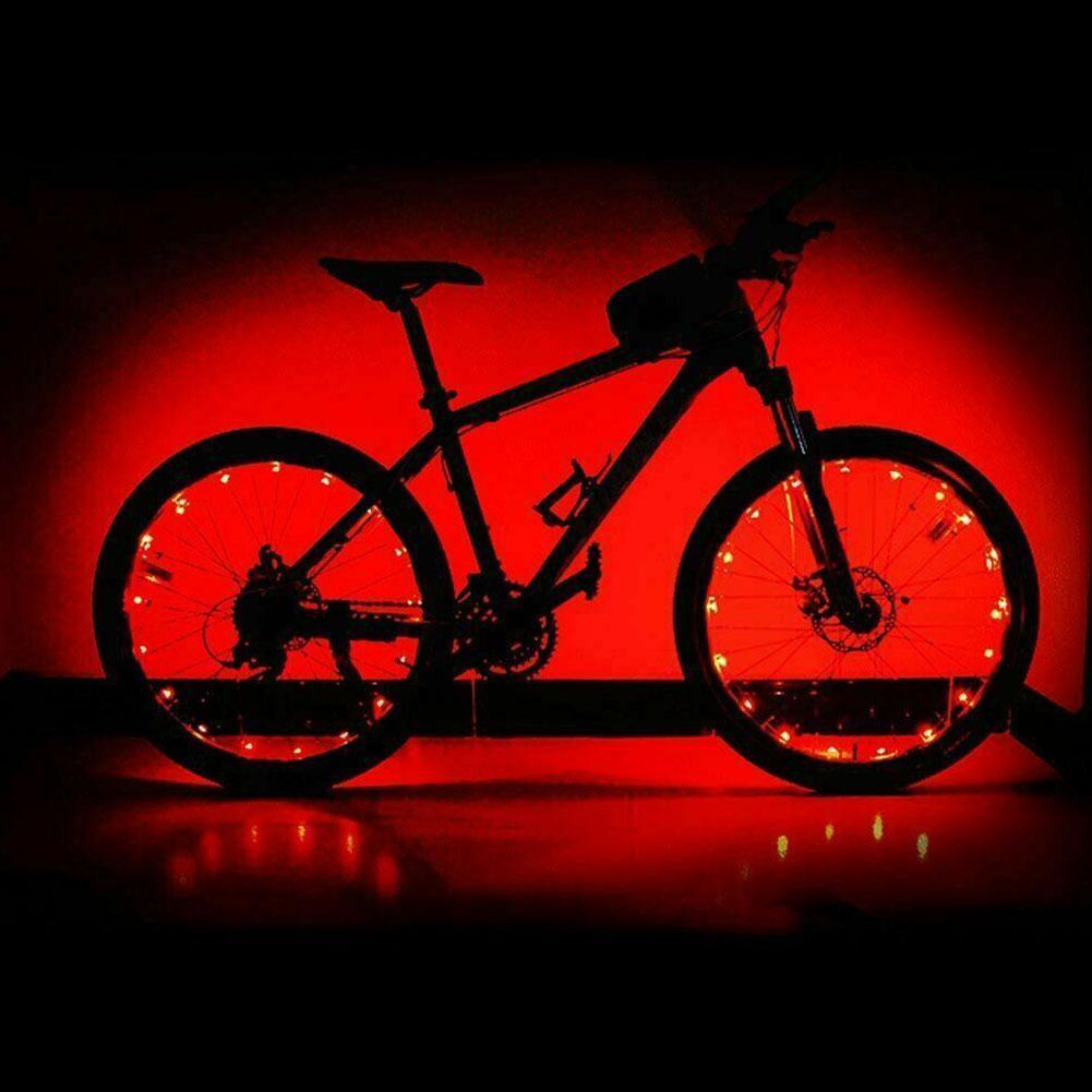 20 LED Bike Cycling Rim Lights Wheel Spoke Light String Strip Lamps Waterproof Bicycle Light Decoration Accessories Waterproof LED Bike Spoke Lights For Adult Bike Beautiful Night Bike Decoration