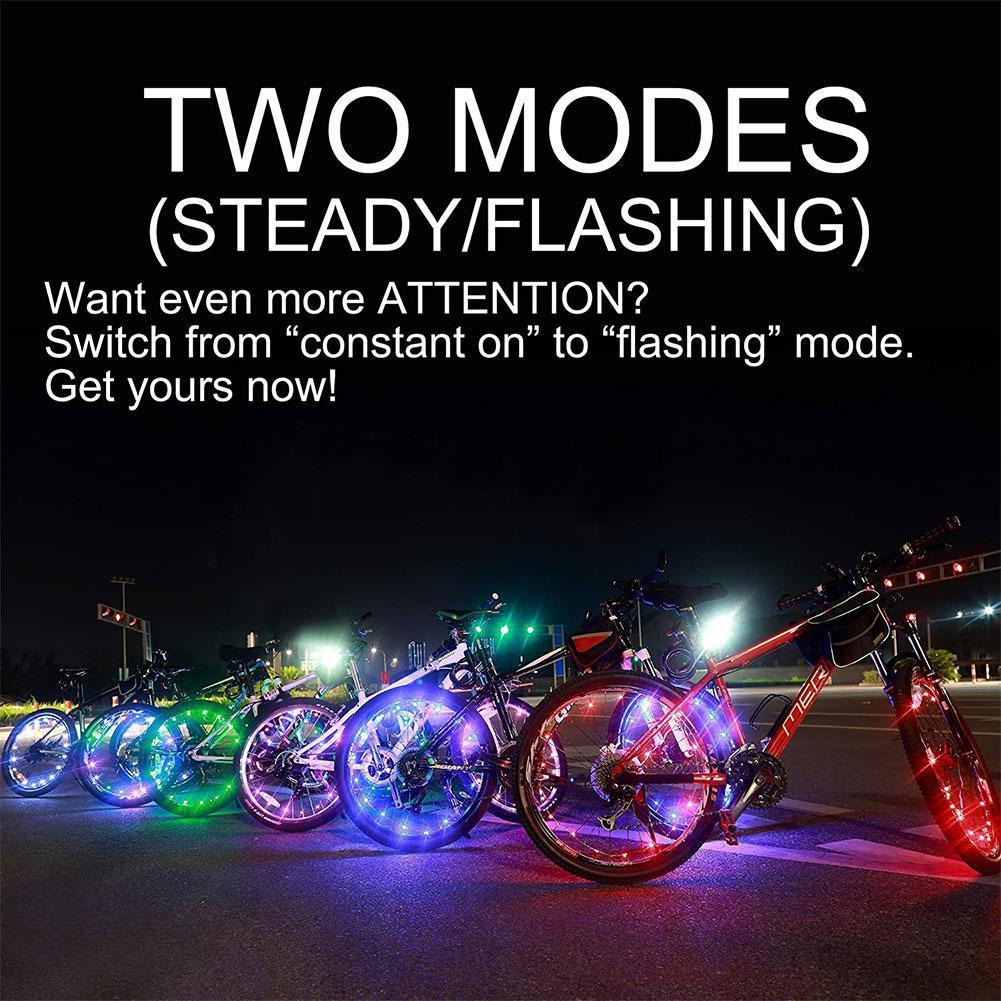 20 LED Bike Cycling Rim Lights Wheel Spoke Light String Strip Lamps Waterproof Bicycle Light Decoration Accessories Waterproof LED Bike Spoke Lights For Adult Bike Beautiful Night Bike Decoration