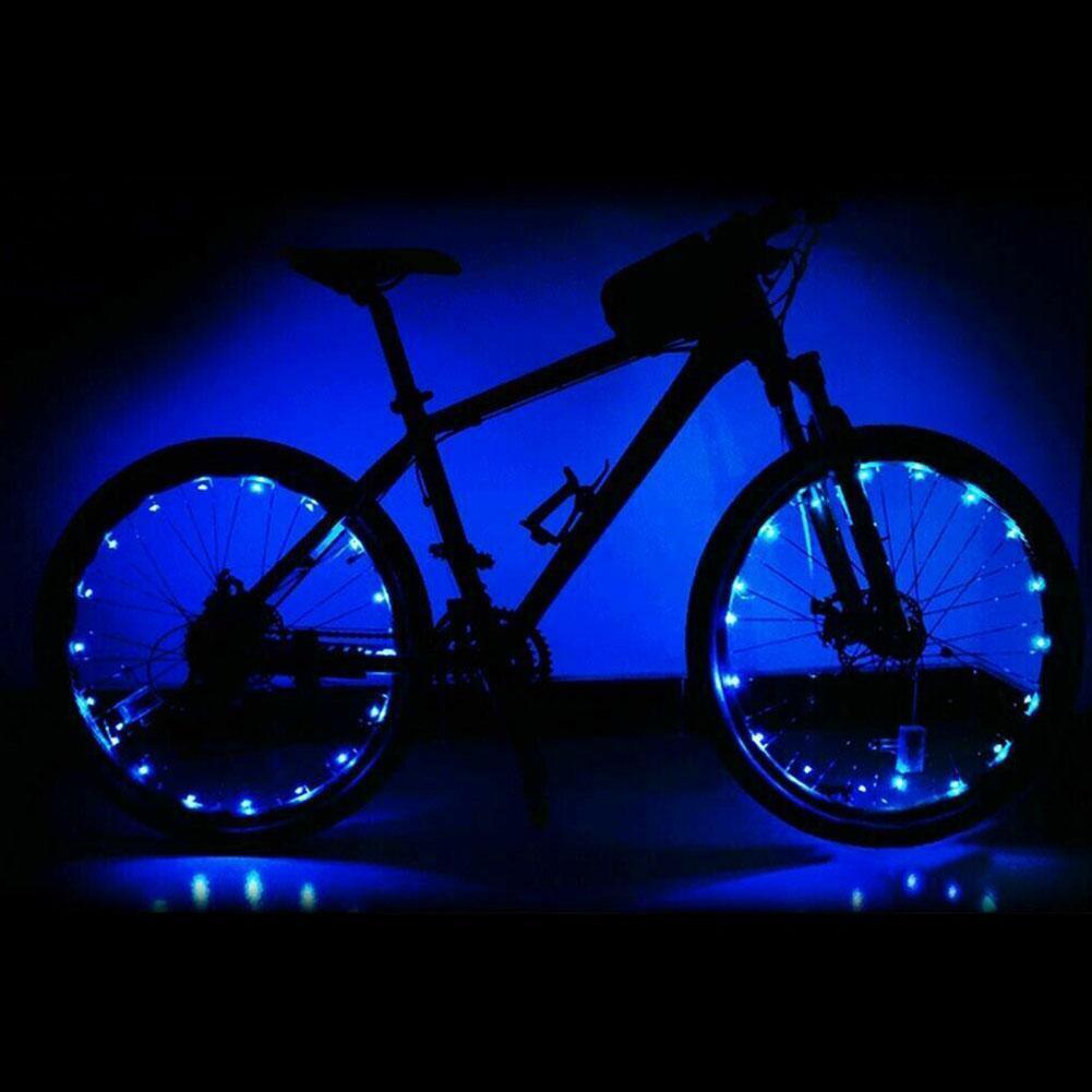 20 LED Bike Cycling Rim Lights Wheel Spoke Light String Strip Lamps Waterproof Bicycle Light Decoration Accessories Waterproof LED Bike Spoke Lights For Adult Bike Beautiful Night Bike Decoration