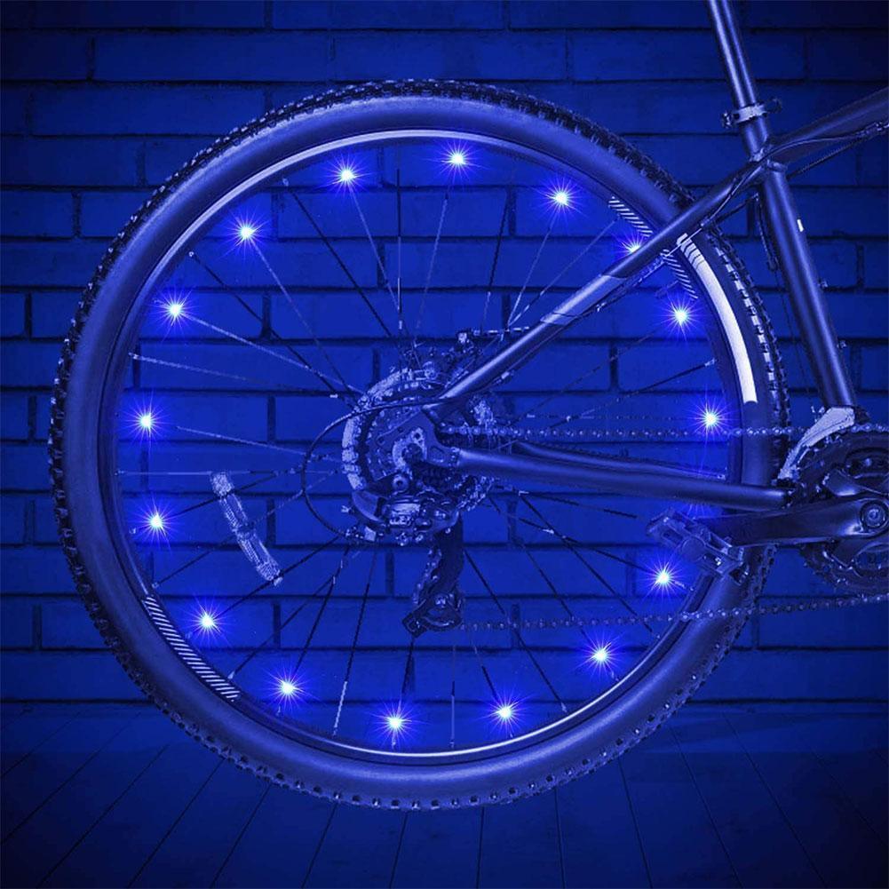 20 LED Bike Cycling Rim Lights Wheel Spoke Light String Strip Lamps Waterproof Bicycle Light Decoration Accessories Waterproof LED Bike Spoke Lights For Adult Bike Beautiful Night Bike Decoration