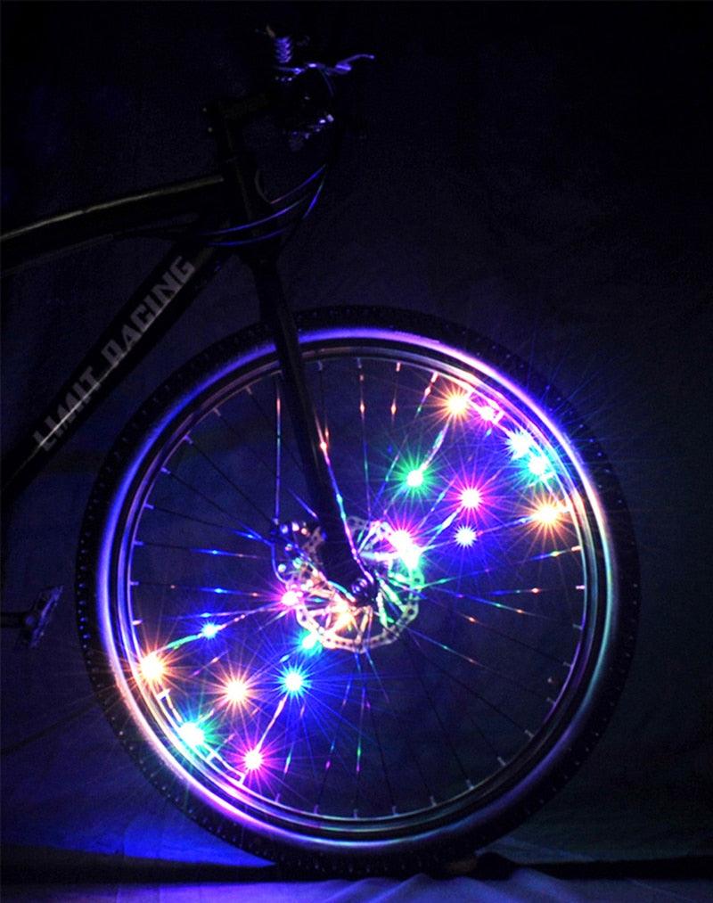 Fashion Durable Bicycle Spoke Light Bike Tire Wind Wheel Lights Flash Spoke Ribbon Light Lamp Outdoor Night Cycling Lights Bike Wheel Spoke Light Waterproof Bright Bicycle Light Strip