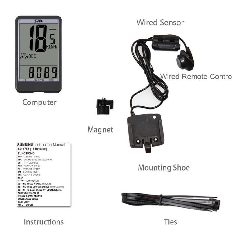 Wired Bicycle Computer Waterproof Backlight Bike Cycling Odometer Stopwatch Speedometer Watch LED Digital Bicycle Speedometer Odometer Wireless Bicycle Computer With Backlight Waterproof LCD Display And Multi-Functional