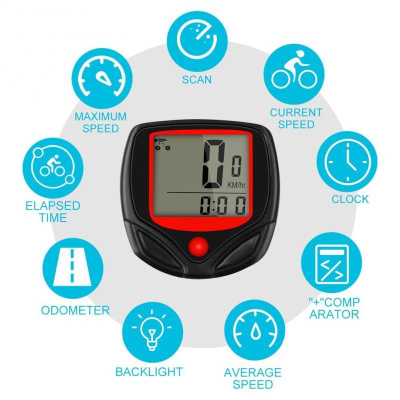 Mini Bike Speedometer Waterproof Digital Mountain Bike Ride Odometer Bicycle Cycling Speed Counter Table Speedometer And Odometer Waterproof Backlight With Digital LCD Display For Outdoor Cycling