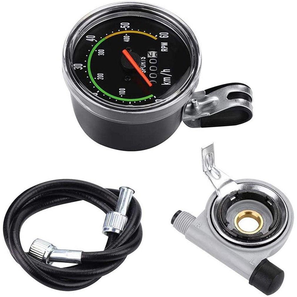 Retro Mountain Road Bike Computer Vintage Bike Speedometer Analog Classical Mechanical Odometer Durable Quality Aluminum Alloy Accurate Mechanical Odometer Speedometer For Bicycle