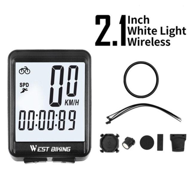 Bicycle Computer Road Bike Table Light Wired Wireless Waterproof Luminous Speedometer Waterproof Cycling Odometer Smart Sensor Auto Wake-Up Multi-Function Bicycle Speed Tracker With LCD Backlight Display