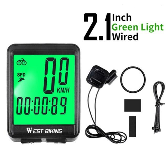 Bicycle Computer Road Bike Table Light Wired Wireless Waterproof Luminous Speedometer Waterproof Cycling Odometer Smart Sensor Auto Wake-Up Multi-Function Bicycle Speed Tracker With LCD Backlight Display