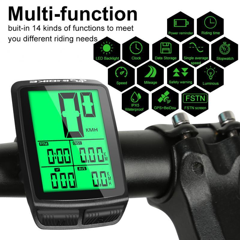 Waterproof Bicycle Computer Wireless Mountain Bike Cycling Potentiometer Stopwatch Speedometer Wireless Waterproof Bike Computer With LCD Large Backlight Display Multifunction Bicycle Speedometer 14 Functions Speedometer