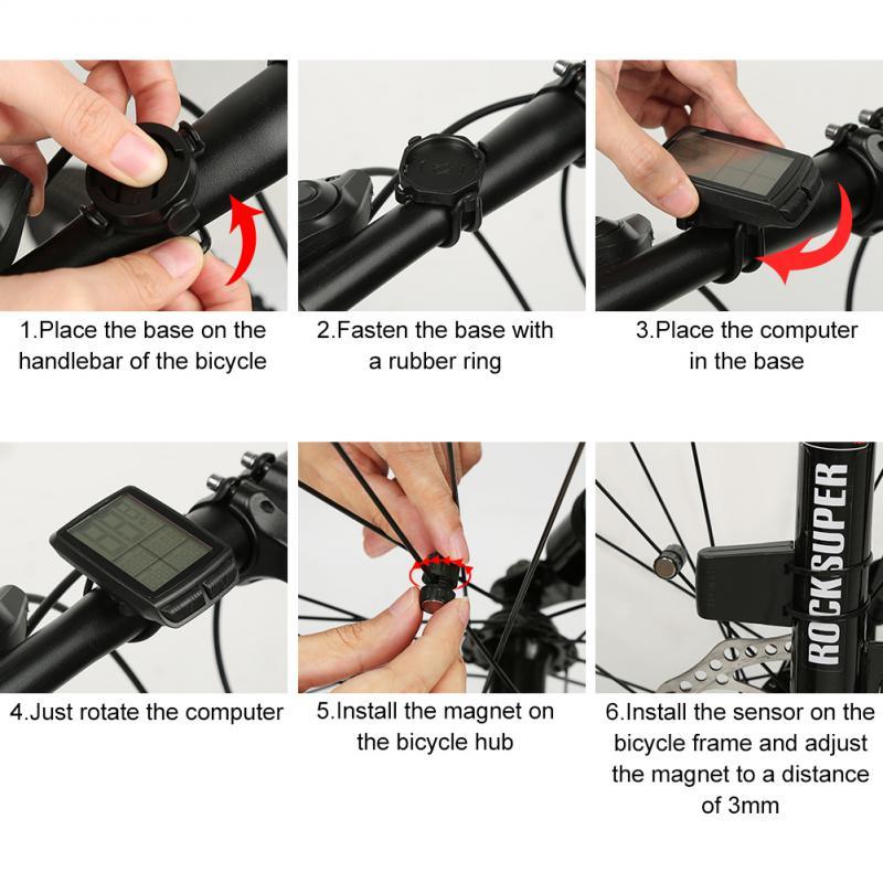 Waterproof Bicycle Computer Wireless Mountain Bike Cycling Potentiometer Stopwatch Speedometer Wireless Waterproof Bike Computer With LCD Large Backlight Display Multifunction Bicycle Speedometer 14 Functions Speedometer