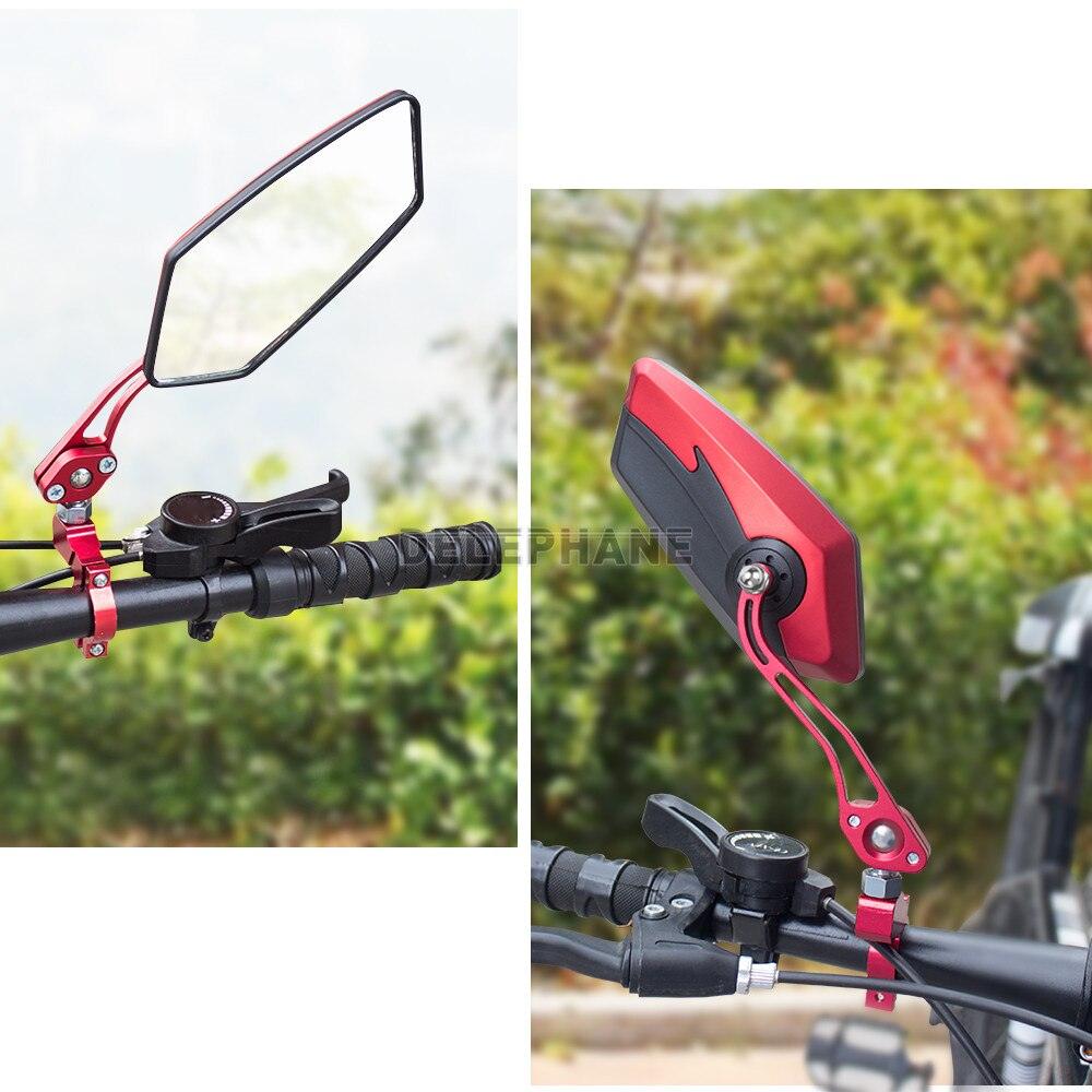 Bike Mirrors HD Blast Resistant Glass Lens Handlebar Mountain Bike Mirrors Adjustable Rotatable Bicycle Rearview Mirrors New Scratch Resistant Convex Lens Universal Adjustable Rotatable Handlebar Glass Lens For Road Mountain