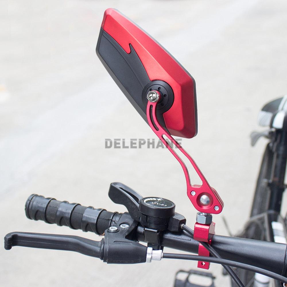 Bike Mirrors HD Blast Resistant Glass Lens Handlebar Mountain Bike Mirrors Adjustable Rotatable Bicycle Rearview Mirrors New Scratch Resistant Convex Lens Universal Adjustable Rotatable Handlebar Glass Lens For Road Mountain