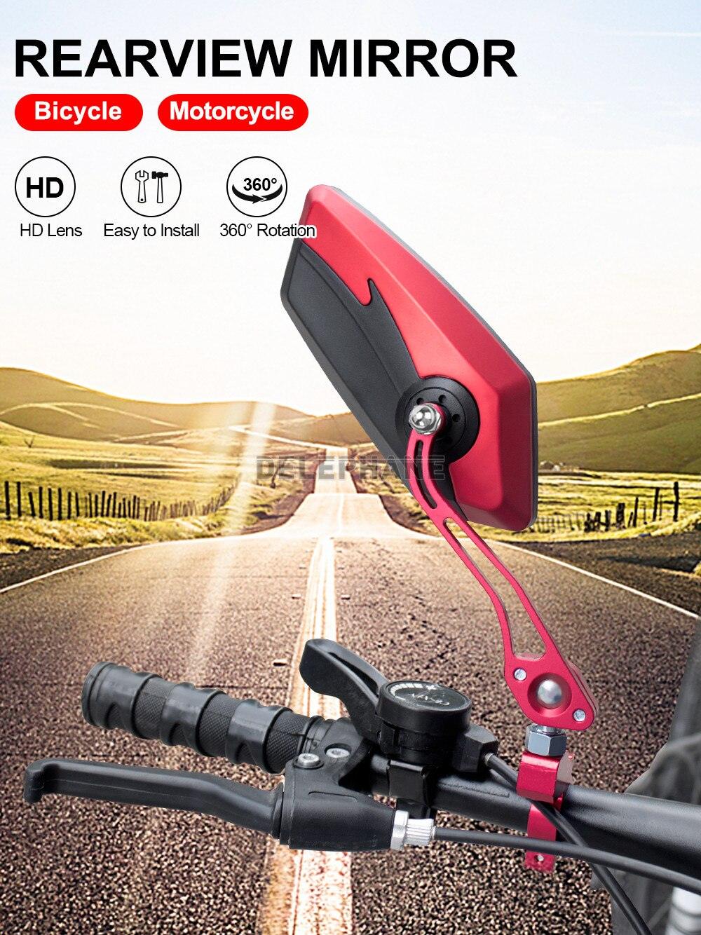 Adjustable Electric Scooter Mirrors Bicycle Rear View Mirrors Adjustable HD Clear Glass Handlebar Mounting Mirrors Universal Adjustable Rotatable Safe Handlebar Bike Rear View Mirror