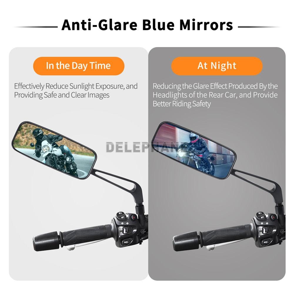 Universal Handlebar Mirrors Aluminum Bicycle Rearview Mirrors Anti-Glare Reflector Mountain Bike Bicycle Motorcycle Mirror Glass Lens Bar End Mountain Bicycle Mirror Adjustable Bike Glass Mirror Rotatable Safe Rearview