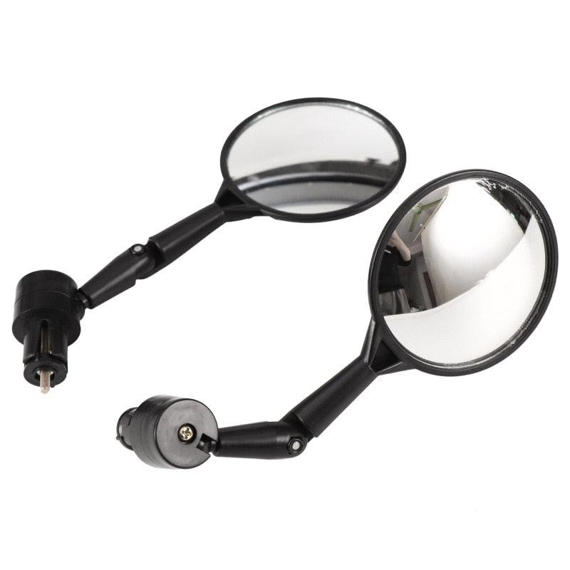 Black Adjustable Bike Silicone Handle Rearview Mirror Universal Bicycle Rearview Handlebar Mirrors Cycling Bike Rear View Mirror With Wide Angle Acrylic Convex Safety Bicycle Mirror For Mountain Road Bikes Bicycle