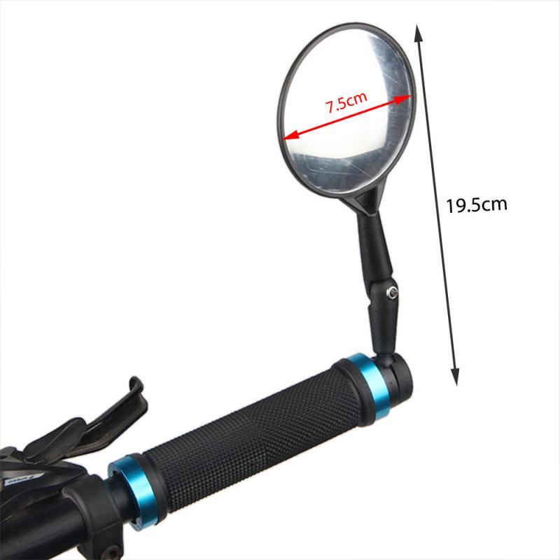 Black Adjustable Bike Silicone Handle Rearview Mirror Universal Bicycle Rearview Handlebar Mirrors Cycling Bike Rear View Mirror With Wide Angle Acrylic Convex Safety Bicycle Mirror For Mountain Road Bikes Bicycle