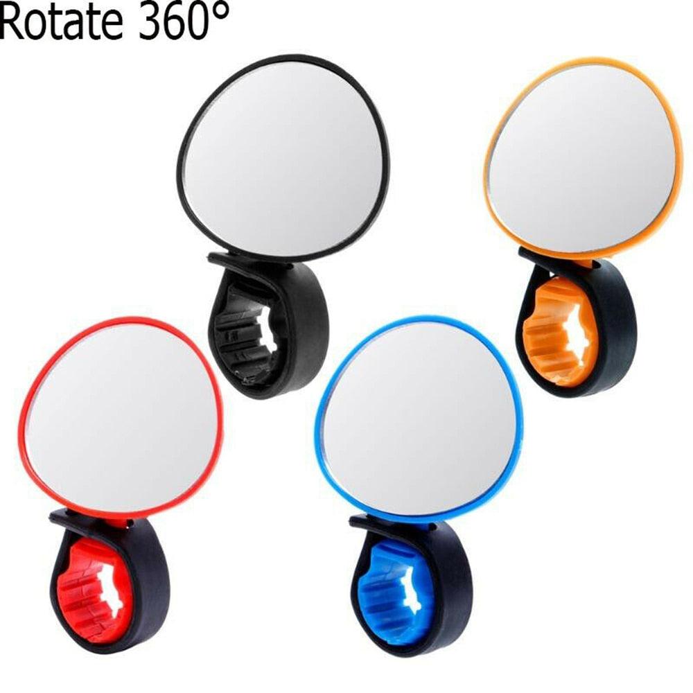 New Universal Bicycle Mirror Handlebar Rearview Mirror Rotate Wide-Angle Road Bike Cycling Accessories Rotatable Rear View Mirrors Handlebar Mounted Glass Mirror Universal Rearview Mirror For Mountain Bike And Road Bike