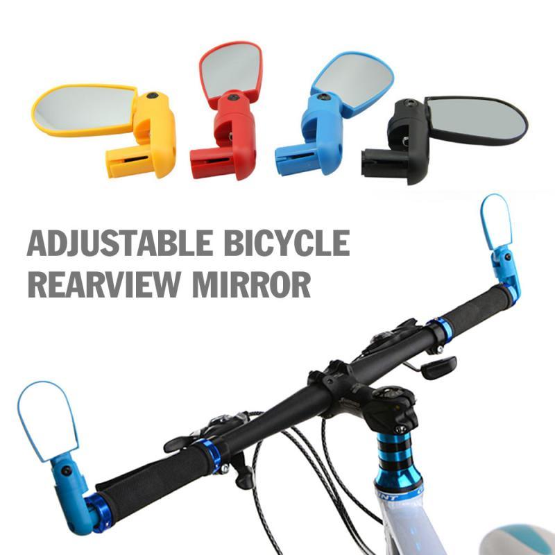 New Universal Rotate Bike Rearview Mirror Unique Bicycle Handlebar Mounted Convex Rear View Mirror Adjustable Full Rotatable Rearview Bicycle Mirrors Wide Angle Acrylic Convex Cycling Safety Mirror For Road Bike