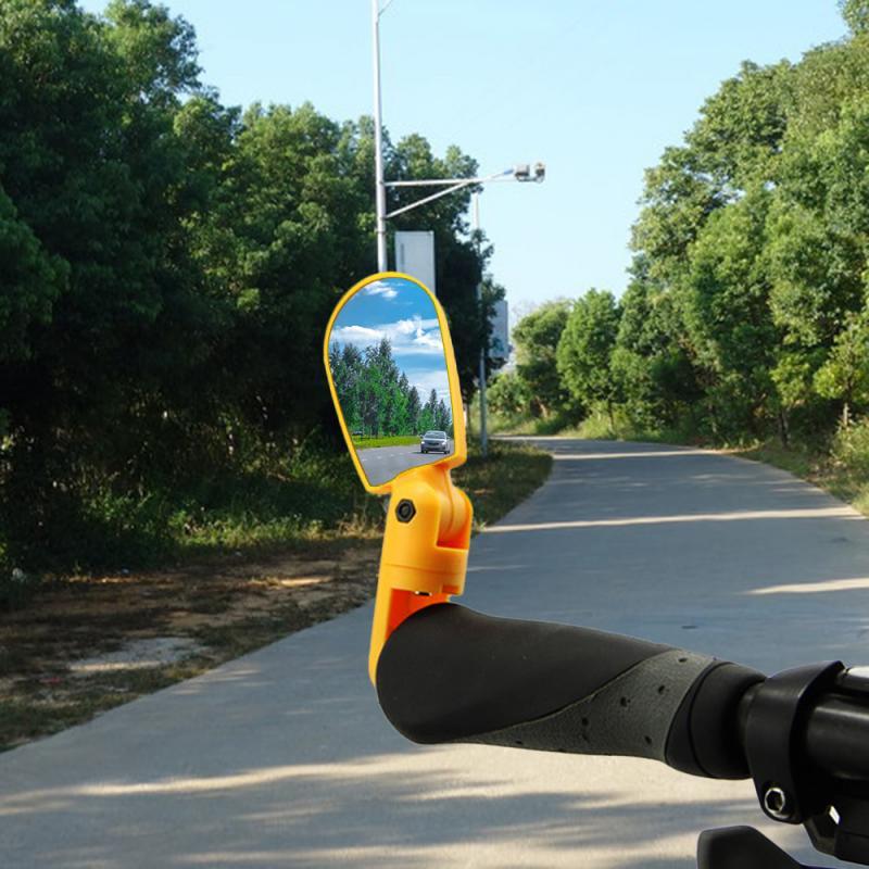 New Universal Rotate Bike Rearview Mirror Unique Bicycle Handlebar Mounted Convex Rear View Mirror Adjustable Full Rotatable Rearview Bicycle Mirrors Wide Angle Acrylic Convex Cycling Safety Mirror For Road Bike