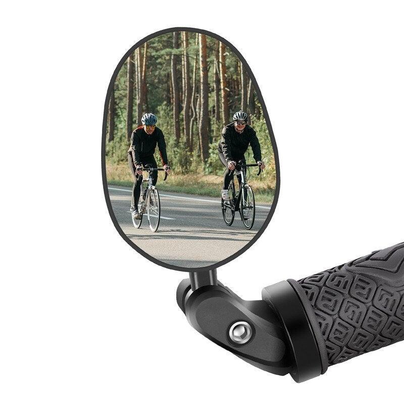 Bicycle Rearview Mirror Rotation Adjustable Rear View Road Wide Range Back Bicycle Handlebar Mirror HD Wide Angle Bicycle Rear View Mirrors Adjustable Rotation Handlebar Convex Mirror For Bike Cycling