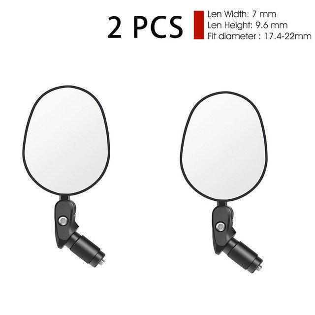 Bicycle Rearview Mirror Rotation Adjustable Rear View Road Wide Range Back Bicycle Handlebar Mirror HD Wide Angle Bicycle Rear View Mirrors Adjustable Rotation Handlebar Convex Mirror For Bike Cycling