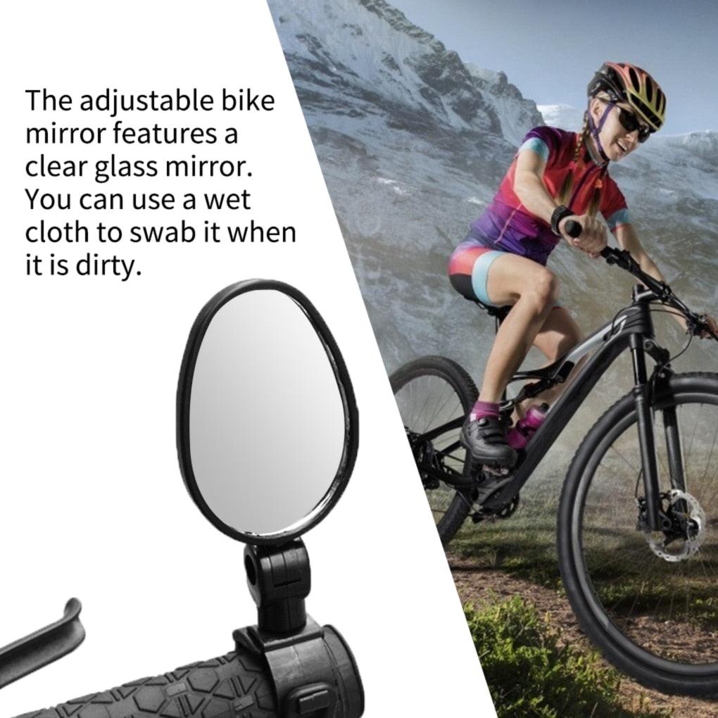 Handlebar Bike Mirror Bicycle Rear view Lens Wide-Angle Safety Mirror Mountain Road Bicycle Wide-Angle Reflector  Rotatable Handlebar Mirror Wide Angle Bicycle Mirror Cycling Rear View Mirror Shockproof Acrylic Convex Mirror Safe Rearview Mirror