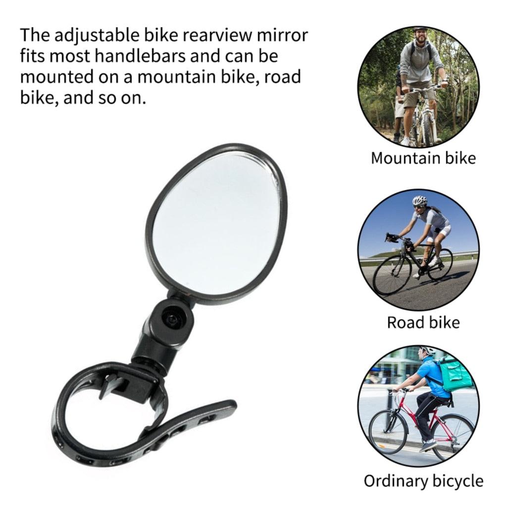 Handlebar Bike Mirror Bicycle Rear view Lens Wide-Angle Safety Mirror Mountain Road Bicycle Wide-Angle Reflector  Rotatable Handlebar Mirror Wide Angle Bicycle Mirror Cycling Rear View Mirror Shockproof Acrylic Convex Mirror Safe Rearview Mirror