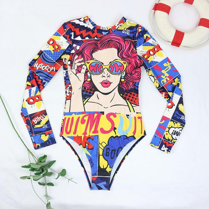 Surfing Swimsuit For Women Bikini Long Sleeve Swimwear Tiger Print Push Up Summer Bath Suit Two Piece Surfing Rash Guard Bikini Long Sleeve Swimsuit Set