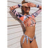 Surfing Swimsuit For Women Bikini Long Sleeve Swimwear Tiger Print Push Up Summer Bath Suit Two Piece Surfing Rash Guard Bikini Long Sleeve Swimsuit Set