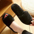 Warm Fluffy Slippers Women Faux Fur Slipper Indoor Floor Slides Flat Soft Furry House Warm Comfortable Fuzzy Furry Bedroom Slippers Indoor Cozy Memory Foam Anti-Slip Flip Flops