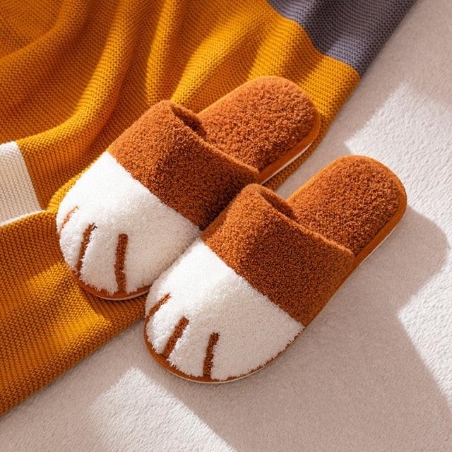 Women Winter Warm Slippers Indoor Bedroom House Flat Floor Plush Shoes Non Slip Fluffy Slippers Cute Cat Fur Slippers Slip on Memory Foam House Outdoor Indoor Warm Fuzzy Plush Fleece Lining Bedroom Comfy Home Living Room Shoes