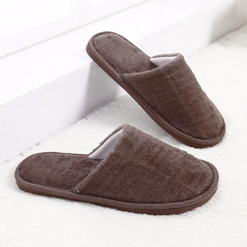 Simple Solid Soft Plush Slippers For Men And Women Winter Warm Indoor Non-slip Slippers Shoes Comfortable Memory Foam Slippers For Women's And Men's Casual House Shoes